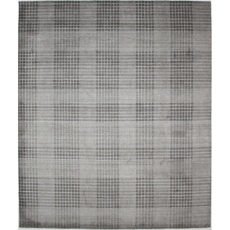 Tapis tissé à la main | Tapis en laine et bambou en soie moderne | Tapis d'intérieur 9 mm, Rectangle 9 pi x 12 pi