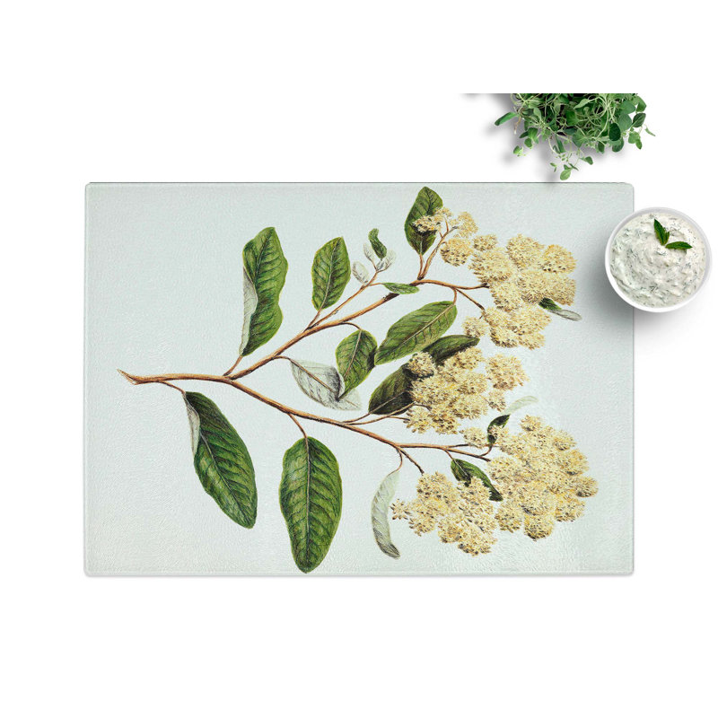 Tempered Glass Kumarahou Flowers by Sarah Featon Chopping Board, 28.5 cm x 20 cm