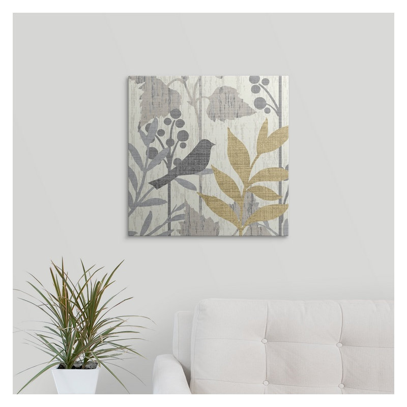 «Garden Leaves Square V», impression, Toile, H 35 po x l 35 po x P 1,5 po