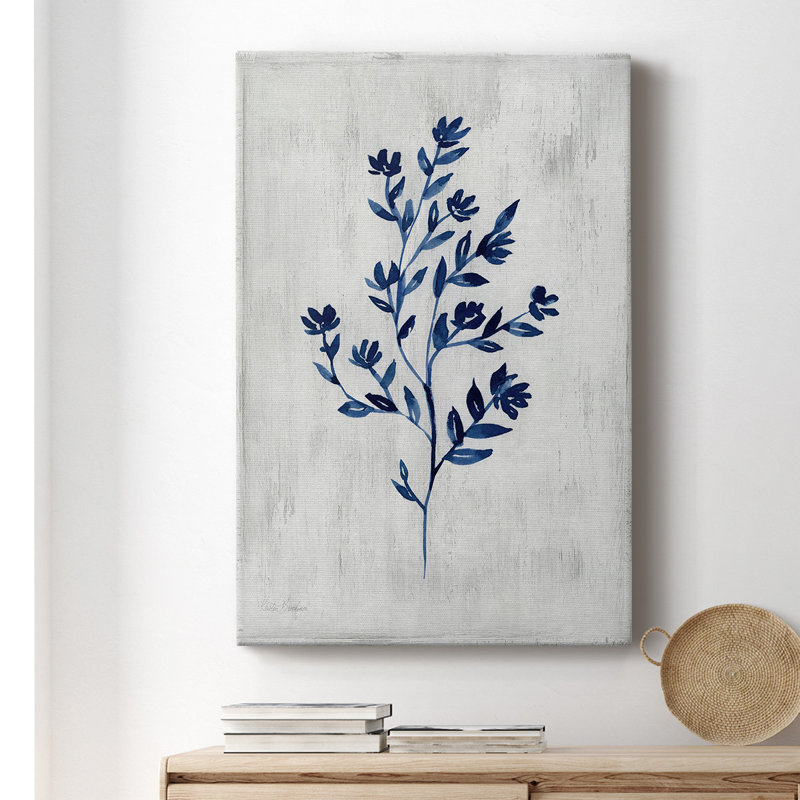 Wild Indigo II, toile tendue avec châssis de qualité supérieure - prête à être accrochée, H 18 po x l 12 po x P 1 po