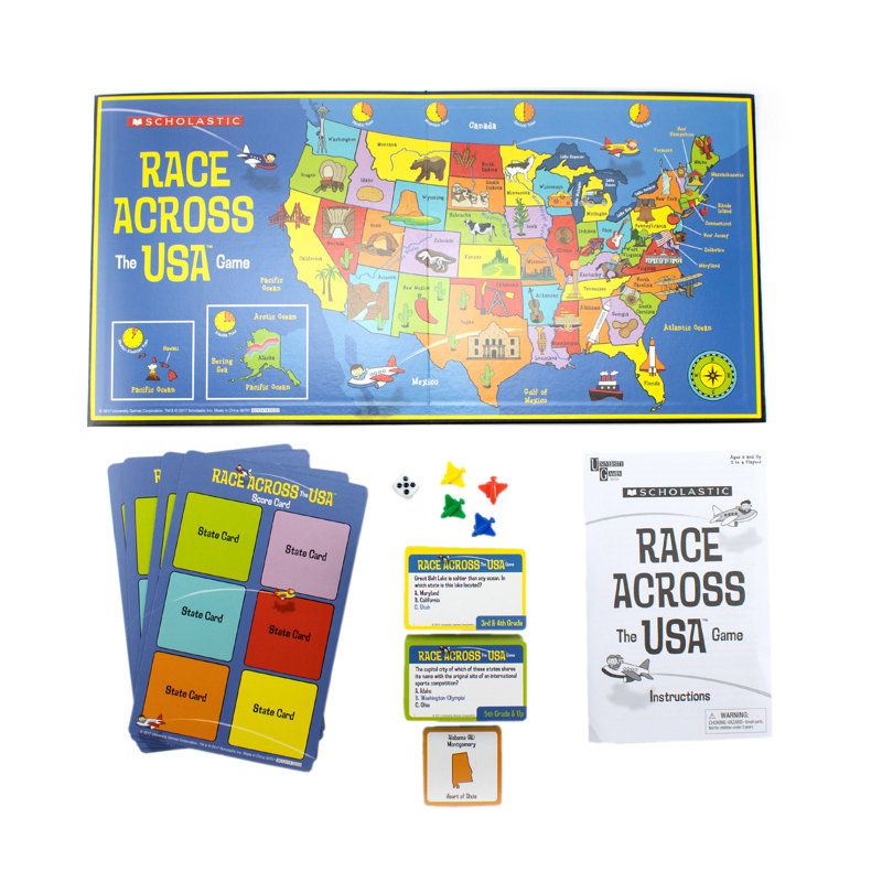 Jeu de course scolaire à travers les États-Unis