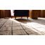 Light Ivory Color Antique American Folk Art Geometric Log Cabin Pattern Hooked Rug