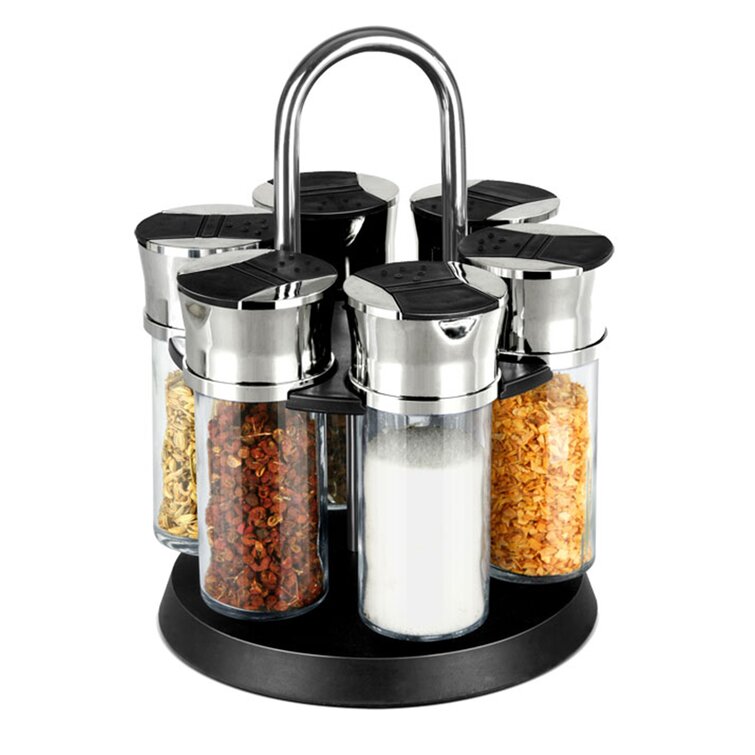 Spices And Seasonings Sets, Revolving Countertop Spice Rack With 6