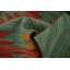 Tapis vert kilim en laine vert 8 x 10