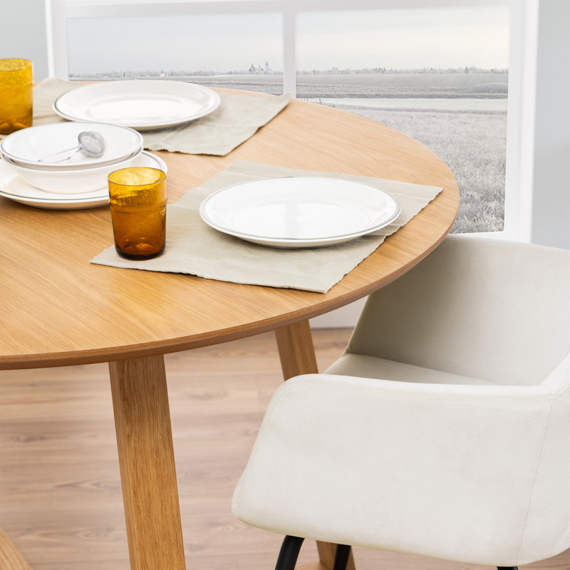 Calvino Oak Round Dining Table, Oak
