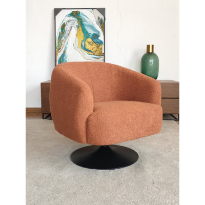 Abrahim Upholstered Swivel Barrel Chair