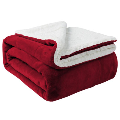Ultra-Soft Sherpa Fleece Reversible Blanket – Thick 260 GSM Sherpa & Smooth Microplush, Cozy Throw/Bed Blanket