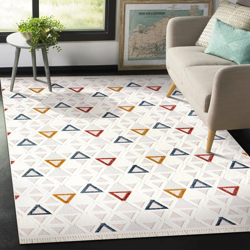 Modern Area Rugs for Living Room Soft Bedroom Rug Low Pile Floor Carpet Non Slip Entryway Rug CES04, Rectangle 120 x 180 cm