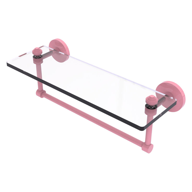 Southbeach with Towel Bar, Pink, 5" H x 16" W x 5" D