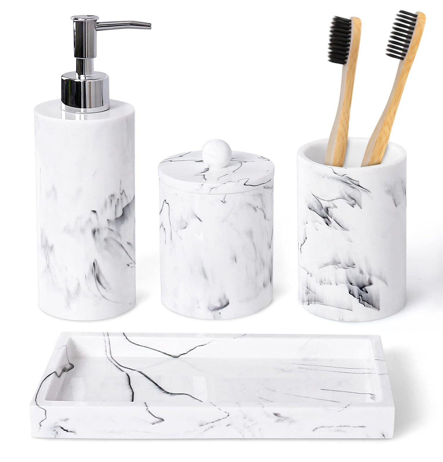 Latitude Run® 4 Pcs Bathroom Accessories Sets Home Modern Bathroom