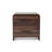 Mid-Century Modern Walnut Nightstand with 2-Drawer and Rounded Corners for Bedroom or Living Room