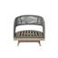 Canapé de patio pivotant confortable en bois d'eucalyptus de style moderne pour l'extérieur