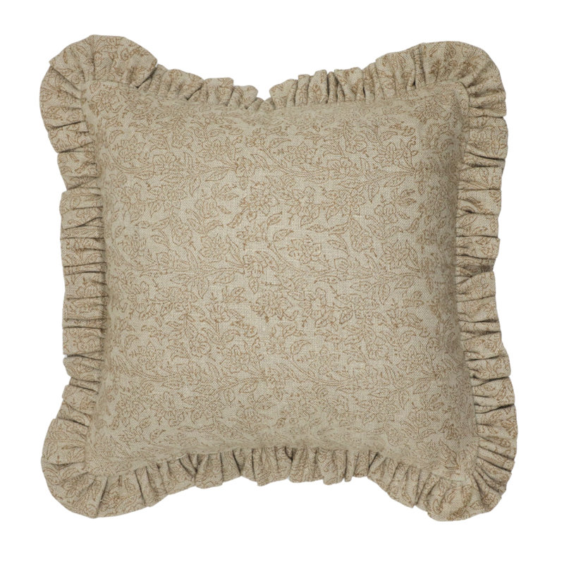 Housse de coussin en tissu à motif floral fabriqué à la main par Fabivine Visvjaal, Carré, H 18 po x l 18 po