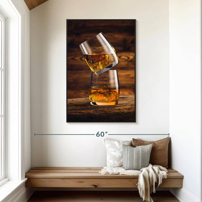 Whisky On Whisky, 31 po x 46 po, Cadre flottant noir