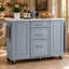 Îlot de cuisine Kavrell 50,7 po avec abattant, chariot de cuisine roulant avec armoire à poubelle inclinable, organisateur coulissant à 2 niveaux, 2 tiroirs, armoire de rangement et roues verrouillables-703975076