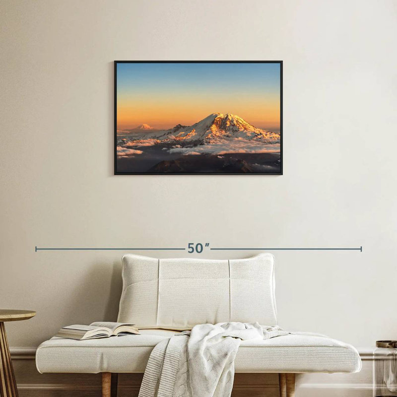 Winter Cascade Range, Floating Frame Black, 31" X 21"