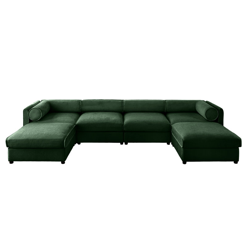 Canapé modulaire avec rangement - chenille, assise profonde, structure cylindrique ergonomique, rangement polyvalent en forme de U extra large, utilisation pratique