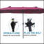 Très grand parasol extérieur imperméable de 15 pi x 9 pi à double face pour table de marché avec parasols à manivelle et à vent pour terrasse de jardin