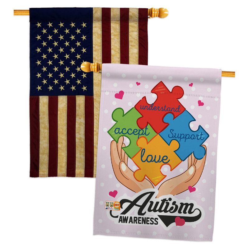 Drapeau de maison à 2 côtés en polyester / mélange de polyester 40 x 28 po