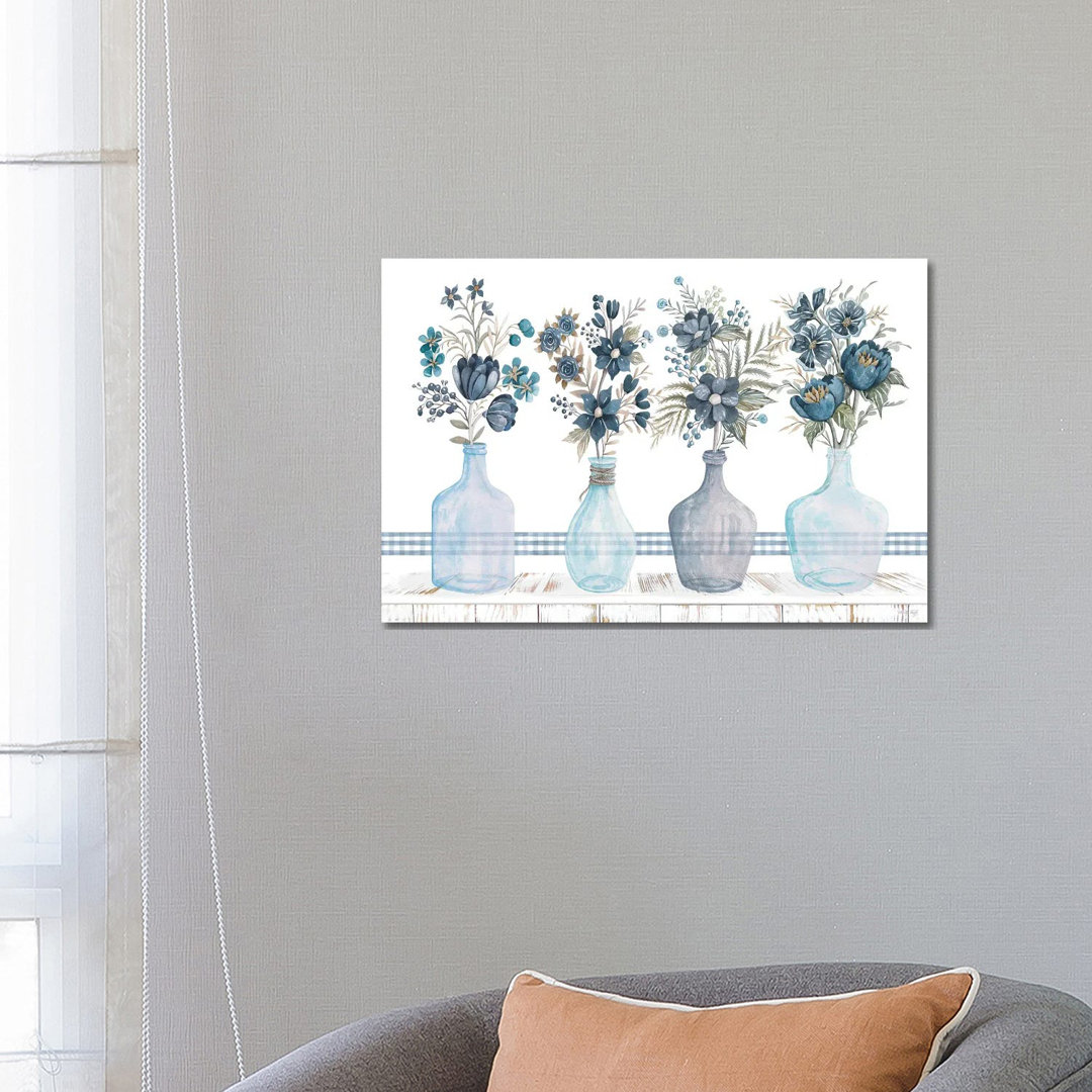 Feeling Blue Florals von Cindy Jacobs - Gallery-Wrapped Canvas Giclée on Canvas