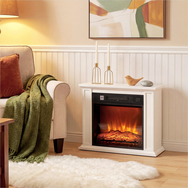 Foyers et accessoires combinant design ajustable et blanc éclatant avec manteau de cheminée de 26 po