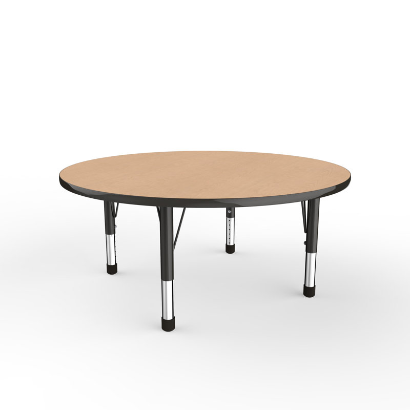 Table ronde à hauteur réglable, 36", Érable / noir, Épais