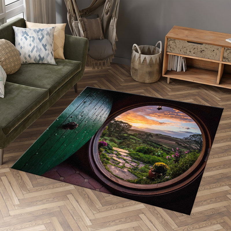 Abstract Geometric Design Printed Rug with Vibrant Colors Ideal for Living Room or Bedroom Decor Enhancing Modern Interiors