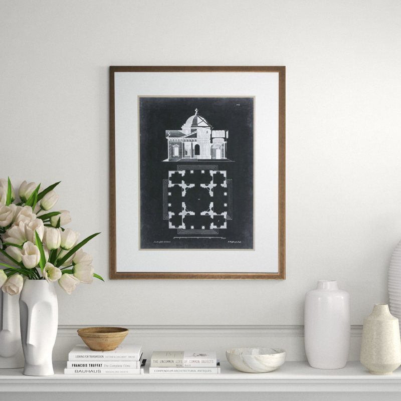Graphic Building And Plan II Print by Gibbs