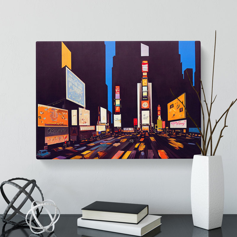 Times Square Art Deco Style - Wrapped Canvas Print, 35cm H x 50cm W x 3cm D