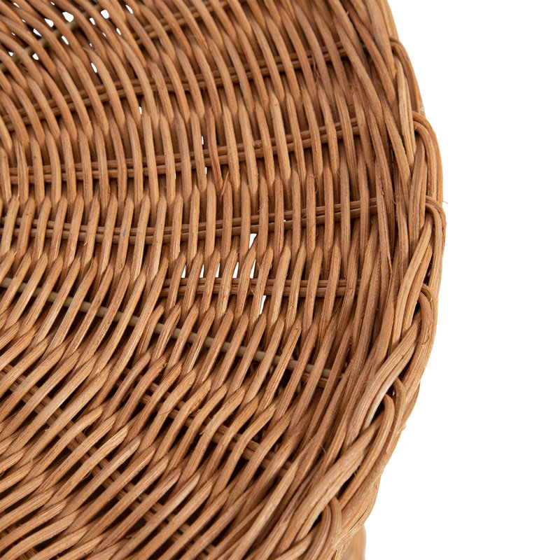 Round Rattan Lift-Top Side Table