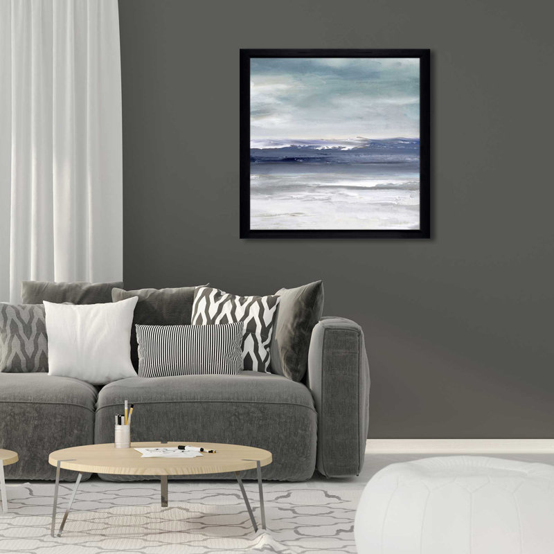 Sandpiper Bay par Sally Swatland - Peinture, L 31,5 po x H 31,5 po, Cadre noir