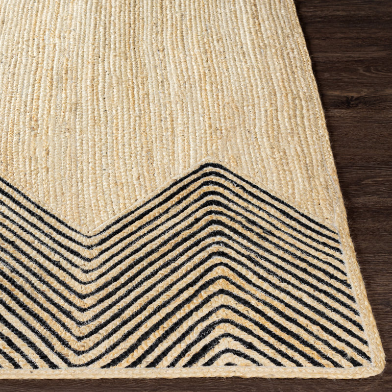 Tapis beige à motif géométrique Sedgwick, Rectangle 8 pi 10 po x 12 pi
