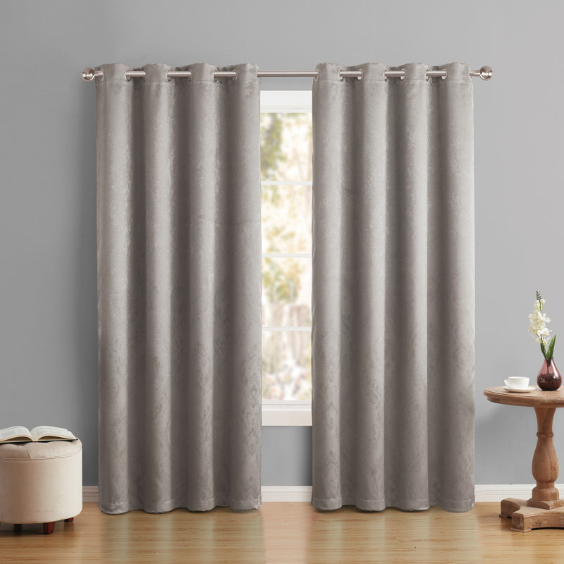 Rideau en polyester Kaci, Argent, L 52 po x L 90 po