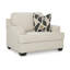 Chaise d'appoint Burgess, polyester beige quartz, 1 coussin décoratif, noir
