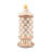 Mocha Check Ceramic Column Canister