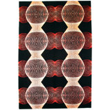 Karim Rashid - 'Vecto Black/Pink' Rug 6' X 9'