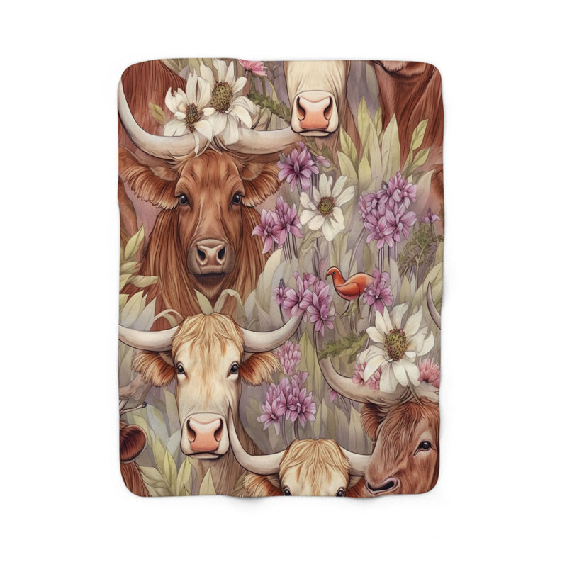  Couverture Watercolor Highland Harmony, Grand lit