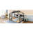 Gray Full Size Floor House Bed With Features, Storage Shelf, And Playhouse Wonder Roof, Growth Space-597606851-597606853