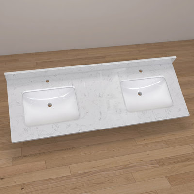 60 po X P 22 po Dessus de meuble-lavabo rectangulaire en pierre D