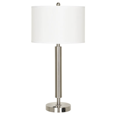 Cal Lighting 30"H Metal Table Lamp with Brushed Steel Finish for Modern Home Decor