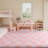 White and pink checkered indoor area rug, festive decor suitable for living rooms, studies, and children's rooms.-1019347576-1019347578
