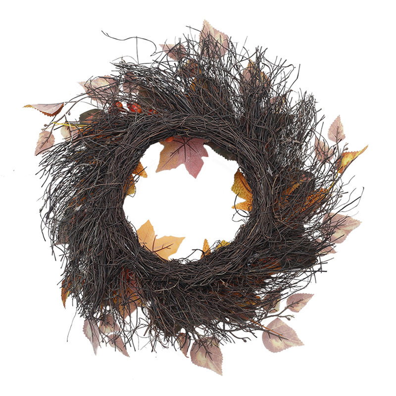 Faux Lighted Maple 45cm Wreath