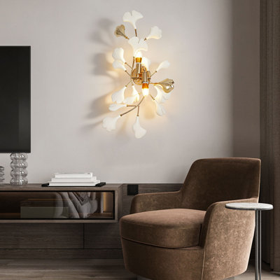 Ginkgo Leaf Wall Lamp Flush Mounted Sconce