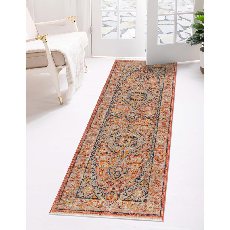 Alkire Oriental Area Rug, Runner 2' x 5'11", Brick Red
