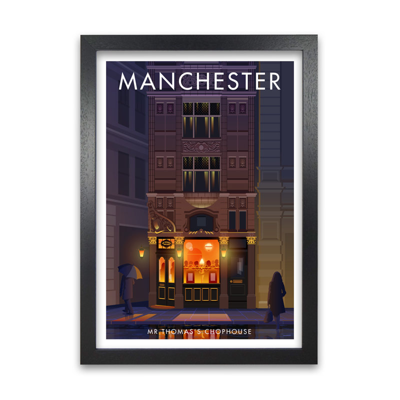 Manchester Chophouse by Stephen Millership - Print, 59.4 cm H x 42 cm W x 5 cm D, Black
