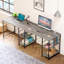L Shaped Office Desk with Shelve, Reversible Corner Computer Desk or 2 Person Long Table-1379586295