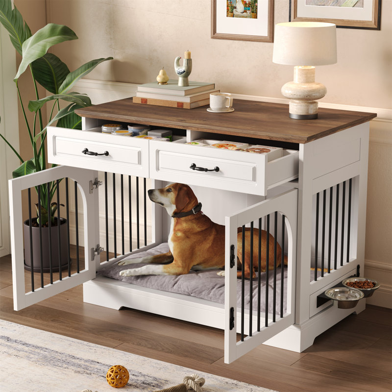 43.3" Farmhouse Dog Crate Furniture