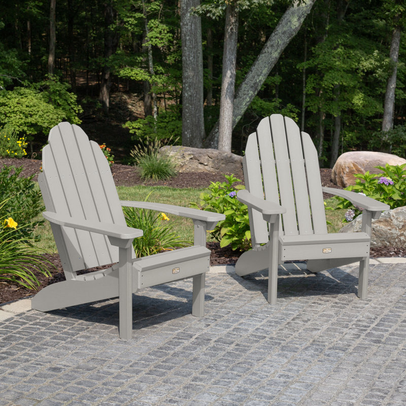 Ensemble de deux chaises Adirondack en plastique recyclé Hintz Essential, Gris