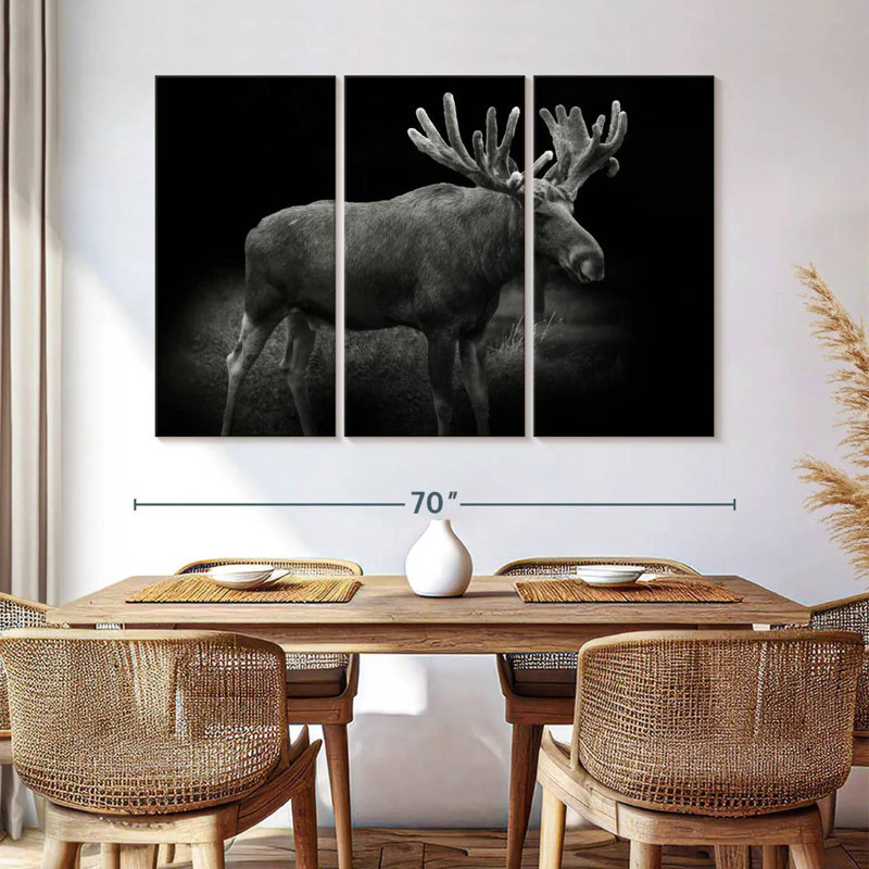 Monochromatic Bull Moose, 42" H x 65" W