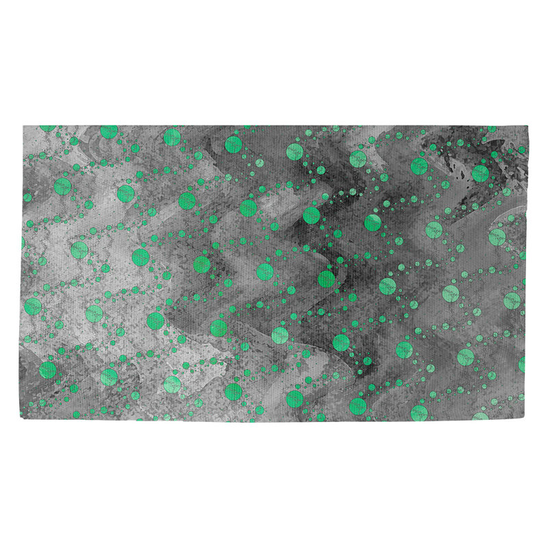 Tapis noir/vert à motif de planètes et d'étoiles Avicia, Rectangle 2 pi 2 po x 3 pi 4 po